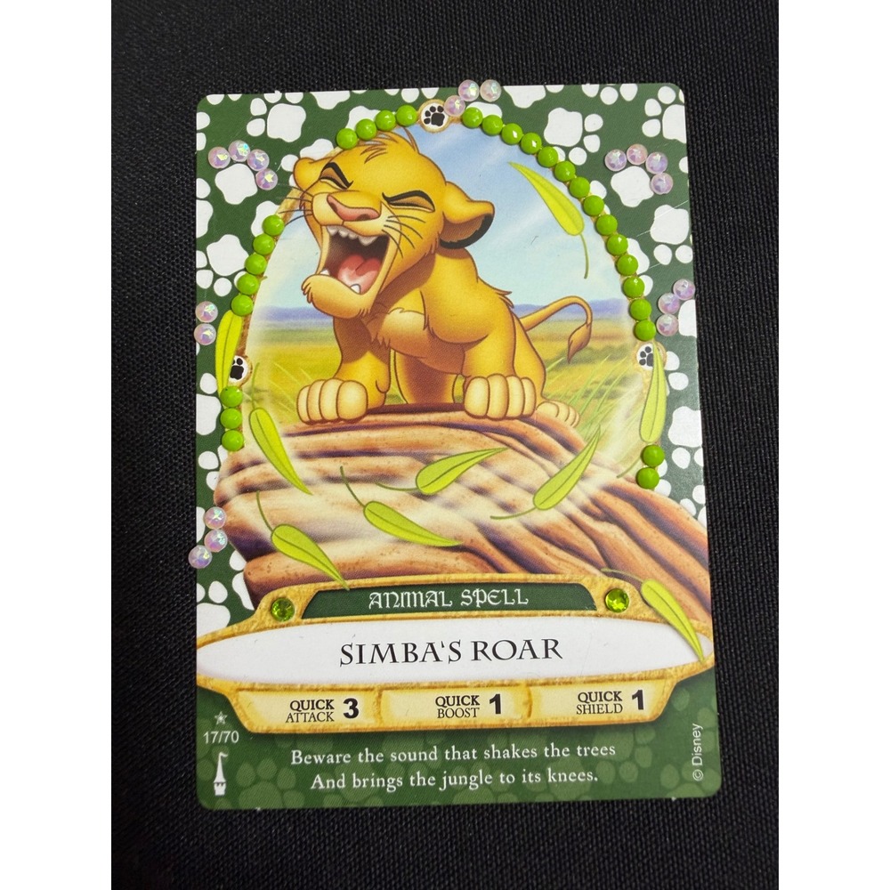 Disney Sorcerers of the Magic Kingdom Simba's Roar 17/70 Custom Bedazzled Card